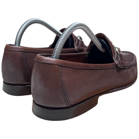 ALLEN EDMONDS Verona II Men's Sz 9.5 Brown Chili Leather Loafers Horse Bit - Picture 5 of 14